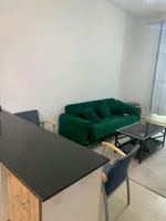 For rent in the Emirate of Ajman, Rashidiya area, City Tower Towers on Sheikh Khalifa Street, a very clean furnished room and hall with two bathrooms and a balcony. The price is 3400 without net : Image 5