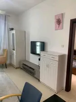 For rent in the Emirate of Ajman, Rashidiya area, City Tower Towers on Sheikh Khalifa Street, a very clean furnished room and hall with two bathrooms and a balcony. The price is 3400 without net : Image 1