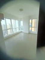 A great opportunity to live in Sharjah, Al Qasba area, Palm Tower 3, open view of Al Mamzar Lake with balcony, parking and closets in the wall, two rooms and a hall : Image 2