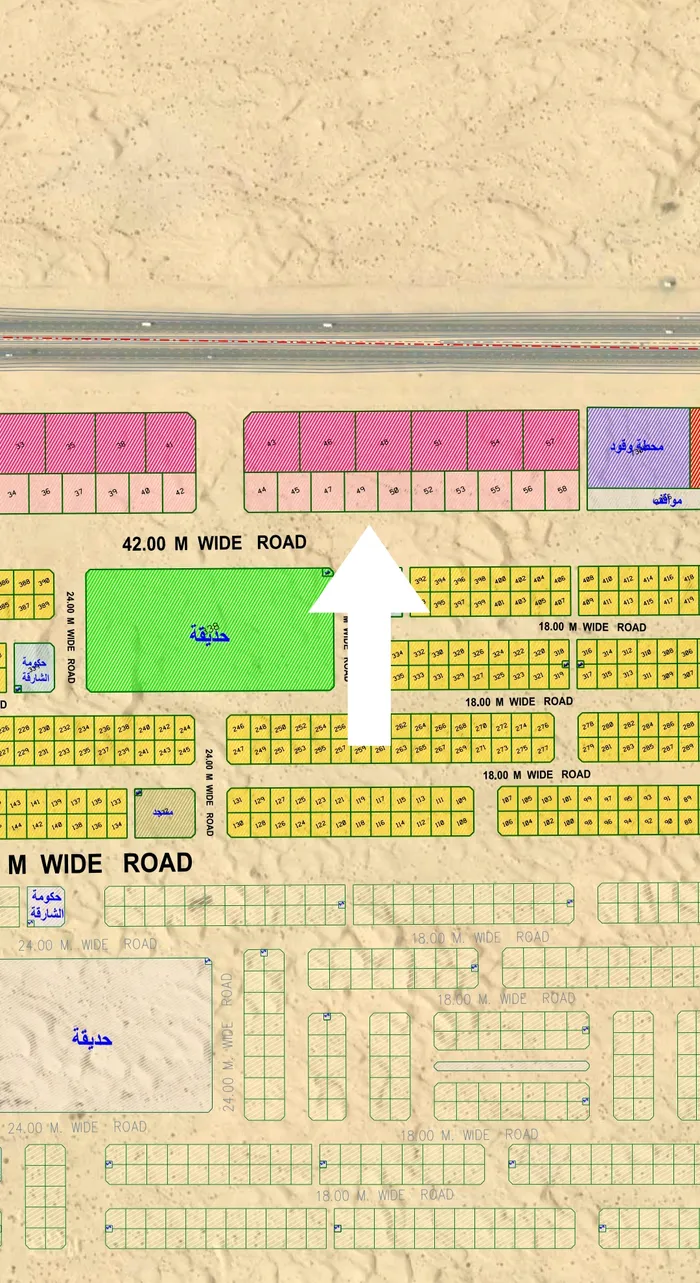 للبيع ارض تجاريه في الشارقة منطقه السحمه ضاحية الرويضات : Image 1