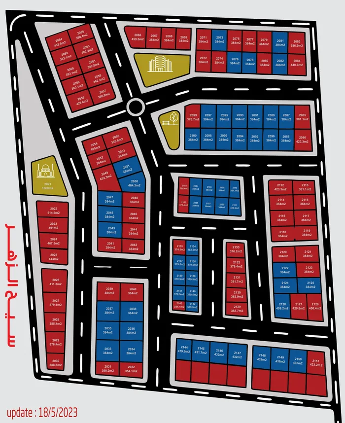 Land for sale in Ajman, Masfout Basin, 3 large areas and reasonable prices, starting from 323 square meters to 464 square meters in cash or installments for 15 months on Seih Al-Daz Street near the main street. The down payment is 20% : Image 1