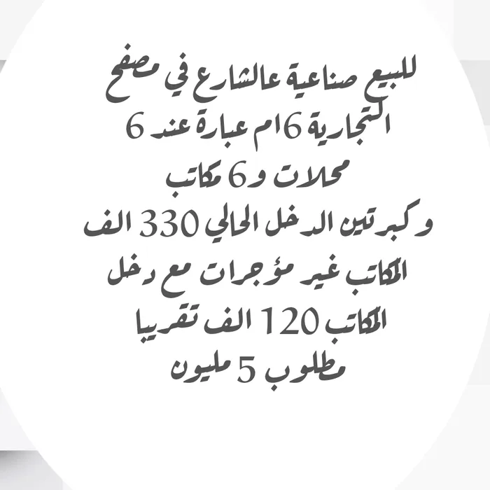 For sale a building in Musaffah Commercial Industrial 6, consisting of 6 shops, 6 offices and 2 warehouses : Image 1