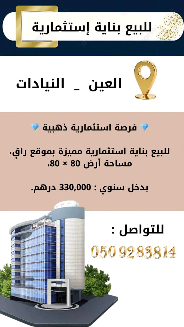 For sale, a distinctive investment building in Al Ain Al Neyadat : Image 1