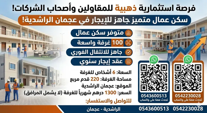 سكن عمال للإيجار في الراشدية, عجمان : Image 1