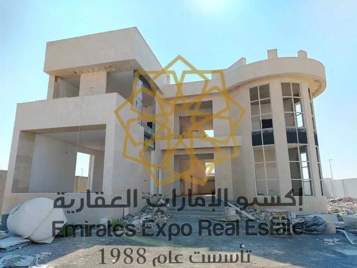 For sale a new modern natural stone villa under construction in Riyadh : Image 1