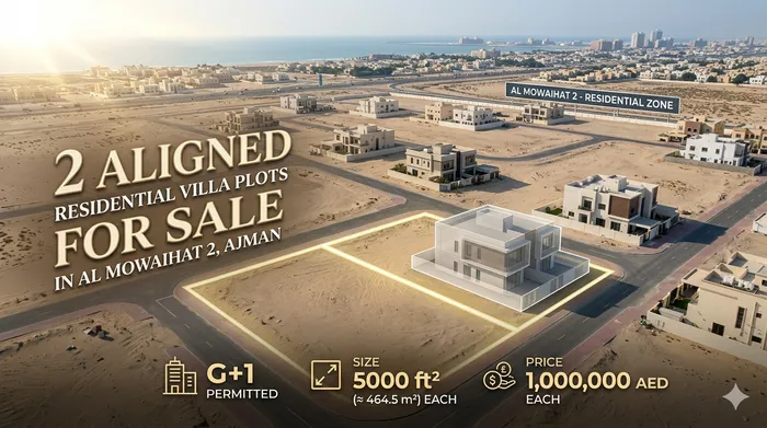 🏡 For Sale: 2 Aligned Residential Villa Plots | Mowaihat 2, Ajman : Image 1