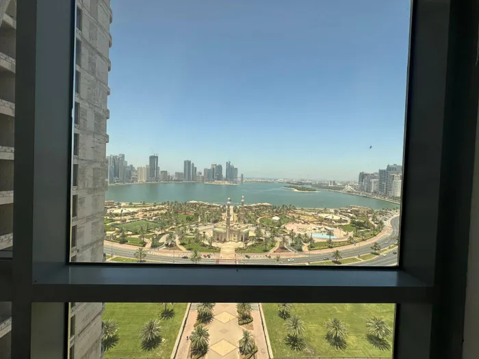 Two rooms and a hall with a sea view for annual rent Al Majaz 2 in Sharjah : Image 1