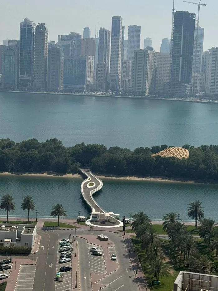 Two rooms and a hall for annual rent in Al Majaz 1 area with direct sea view : Image 1