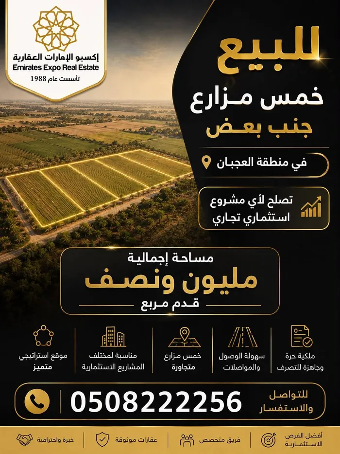 For sale five farms next to each other in the Ajban area : Image 1